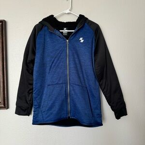 Children’s Place Sport Fleece Lined Hooded Jacket Coat Blue/Black Size 16 XXL